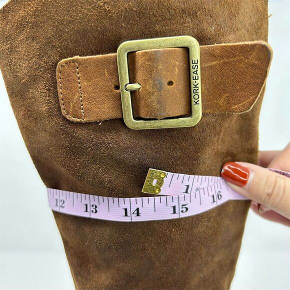 Kork-Ease Women's Brown Leather Tall Riding Boots Size 6 Knee High with Buckle - Picture 15 of 16